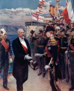 Visita del Presidente de Francia. La recepción oficial por SAR el Príncipe de Gales en Portsmouth