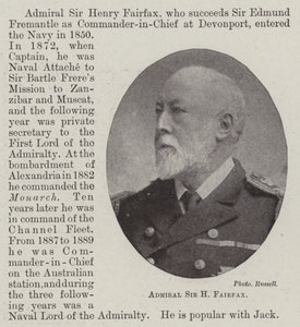 Almirante Sir H Fairfax de English Photographer