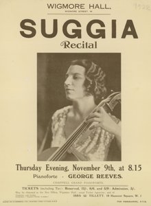 Anuncio de un recital de Suggia en Wigmore Hall