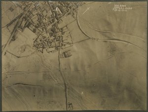 Fotografía aérea con trincheras de la Primera Guerra Mundial, 1917
