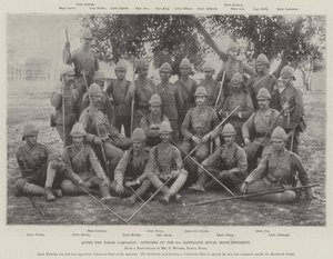 Después de la campaña de Tirah, oficiales del 2º Batallón del Regimiento Real Irlandés de English Photographer