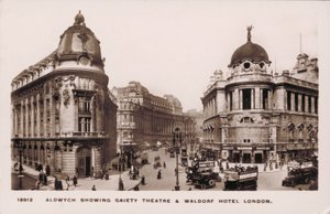 Aldwych, Londres, Teatro Gaiety, Hotel Waldorf (foto b/n)