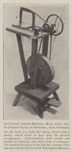 Una máquina de coser inglesa, hecha alrededor de 1842 por Charles Kyte, de Snowshill, cerca de Evesham de English Photographer