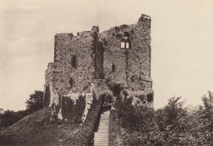 Arundel: El torreón del castillo (fotografía en b/n)