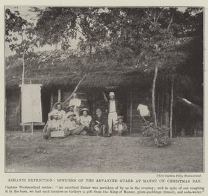 Expedición Ashanti, Oficiales de la Guardia Avanzada en Mansu el Día de Navidad de English Photographer