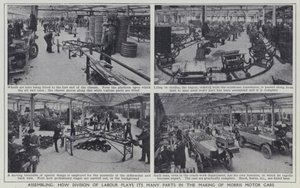 Montaje, Cómo la división del trabajo desempeña sus múltiples funciones en la fabricación de Automóviles Morris