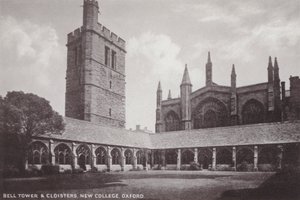 Torre del Reloj y Claustros, New College, Oxford de English Photographer