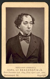 Benjamin Disraeli, Conde de Beaconsfield, tarjeta de memorial de English Photographer