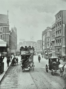 Bishopsgate: norte desde Liverpool Street, Londres, 1890 de English Photographer