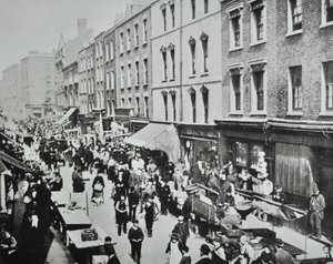 Mercado de Brick Lane, Brick Lane: vista general, 1895 de English Photographer