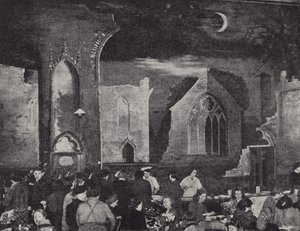 Restaurante Británico, uno de más de 1000 establecidos por el Ministerio de Alimentos para atender a las personas que quedaron sin hogar o privadas de donde normalmente comerían por los bombardeos alemanes, Segunda Guerra Mundial, c.1942 de English Photographer