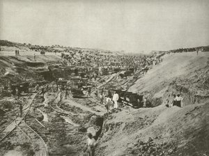 Construcción del Canal de Suez, cortando el desierto de English Photographer