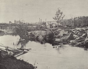 Puente Burnley, sobre el Yarra, después de las Inundaciones de Julio de 1891 de English Photographer