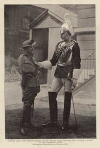 El Capitán Ames, el oficial más alto del ejército británico, y el Honorable Maurice Gifford del Caballo de Rodesia de English Photographer