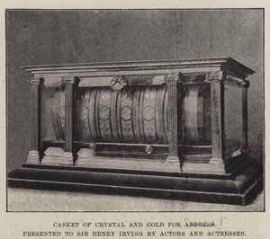 Cofre de Cristal y Oro para la Dirección presentada a Sir Henry Irving por Actores y Actrices