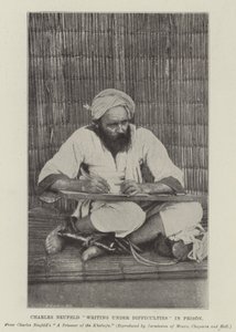 Charles Neufeld escribiendo con dificultades en prisión de English Photographer