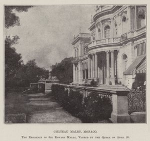 Chateau Malet, Mónaco, la Residencia de Sir Edward Malet, visitada por la Reina el 20 de abril de English Photographer