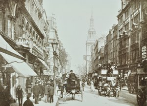 Cheapside, mirando al este, Ciudad de Londres, 1890 de English Photographer