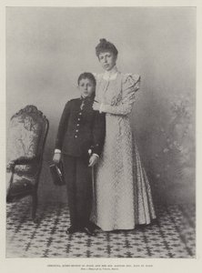 Cristina, Reina Regente de España, y su Hijo, Alfonso XIII, Rey de España