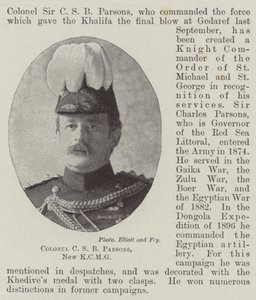 Coronel C S B Parsons, Nuevo KCMG de English Photographer