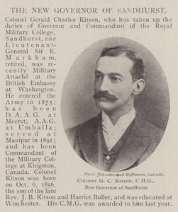 Coronel G C Kitson, CMG, nuevo gobernador de Sandhurst de English Photographer