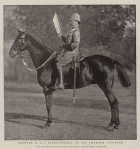 Coronel R S S Baden-Powell en su caballo Aconite de English Photographer