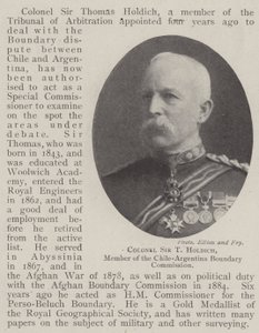Coronel Sir T Holdich, Miembro de la Comisión de Límites Chile-Argentina de English Photographer