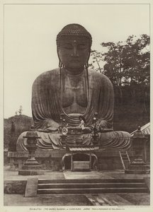 Daibutsu, El Buda Sagrado, en Kamakura, Japón (foto en b/n) de English Photographer
