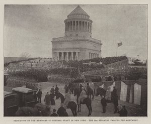 Dedicación del Monumento al General Grant en Nueva York, el 7º Regimiento pasando el Monumento