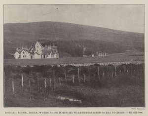 Dougrie Lodge, Arran, donde sus majestades fueron recibidos por la duquesa de Hamilton