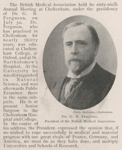 Dr. G B Ferguson, Presidente de la Asociación Médica Británica de English Photographer