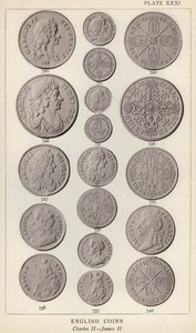Monedas inglesas, Carlos II, Jacobo II de English Photographer