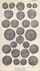 Monedas inglesas, Enrique IV, Enrique VI (foto en blanco y negro)