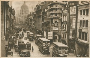 Fleet Street y la Catedral de San Pablo, Londres de English Photographer