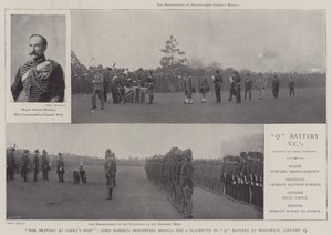 Por Valentía en Sannas Post, Lord Roberts entregando Medallas y una Estatuilla a la Batería Q en Woolwich, 13 de Enero de English Photographer