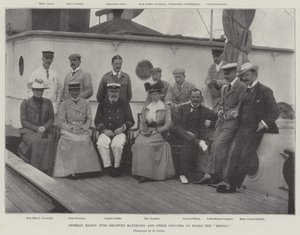 El General Mahon (quien alivió Mafeking) y otros oficiales a bordo del Briton