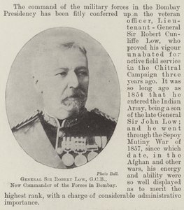 El general Sir Robert Low, GCB, nuevo comandante de las fuerzas en Bombay de English Photographer