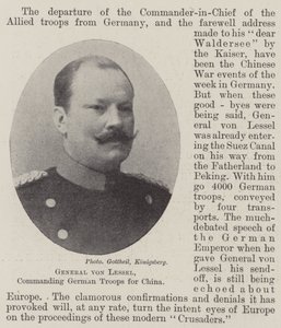 General von Lessel, comandante de las tropas alemanas para China de English Photographer