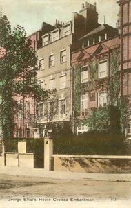 Casa de George Elliot, Cheyne Walk, Chelsea Embankment, Londres (foto coloreada) de English Photographer