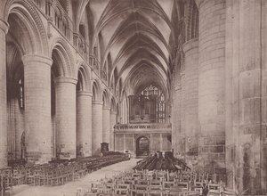Gloucester: La Catedral, Nave Este (fotografía en b/n)