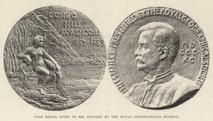 Medalla de Oro otorgada a Mr. Stanley por la Sociedad Geográfica Real de English Photographer