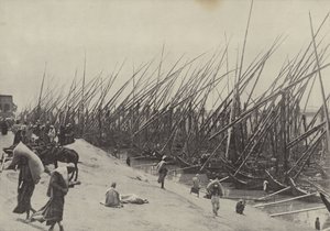 Barcos de grano en el Nilo, mostrando cómo siempre se ha traído maíz desde el Alto Egipto de English Photographer