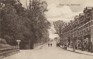 Green Lane, Northwood, cerca de Londres (foto en b/n)