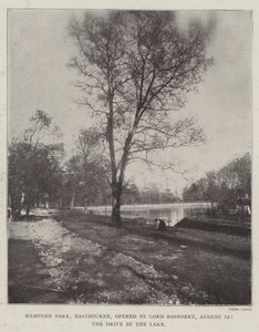Hampden Park, Eastbourne, inaugurado por Lord Rosebery, 12 de agosto, el paseo por el lago de English Photographer