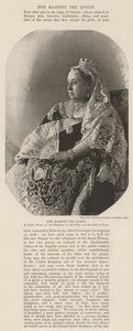 Su Majestad la Reina, con el Vestido usado en la Boda del Duque y la Duquesa de York