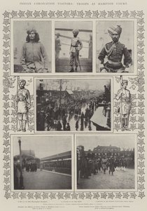Visitantes Indios de la Coronación, Tropas en Hampton Court de English Photographer