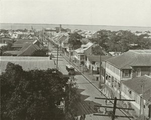 Jamaica: Old King Street mirando al sur, Kingston (foto b/n)