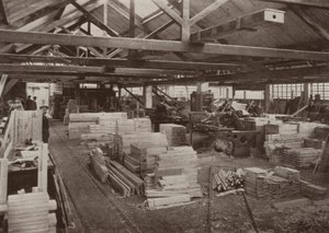 Fábrica de carpintería, Burton-on-Trent: Vista del taller de máquinas de carpinteros n.º 2 de English Photographer