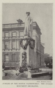 Jubileo de las Obras de Agua de Boston, el Monumento Ingram decorado de English Photographer