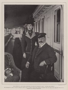 El rey Eduardo VII y la reina Alexandra a bordo del yate Victoria y Albert de Su Majestad de English Photographer